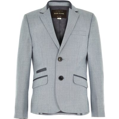 Boys ice blue smart suit jacket
